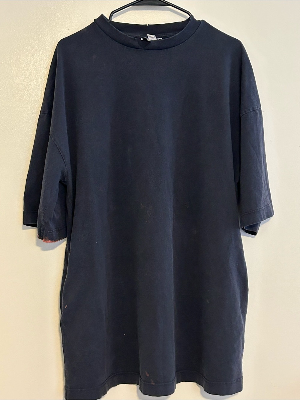 Distressed Oversized TopShop Crew Neck T-Shirt Dress with Pockets